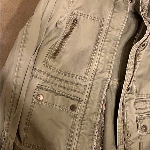 Army green military style jacket - Picture 2 of 5